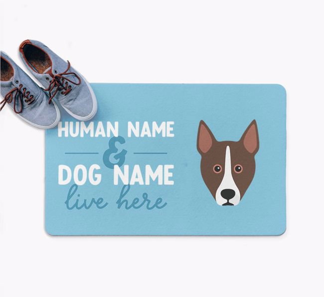 Human & Dog Live Here: Personalized {breedFullName} Doormat